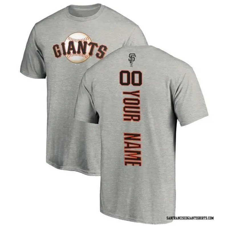 Men's San Francisco Giants ＃00 Custom Ash Backer T-Shirt