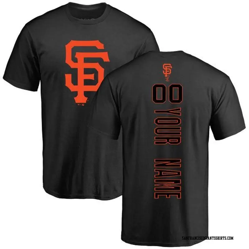 Men's San Francisco Giants ＃00 Custom Black Backer T-Shirt