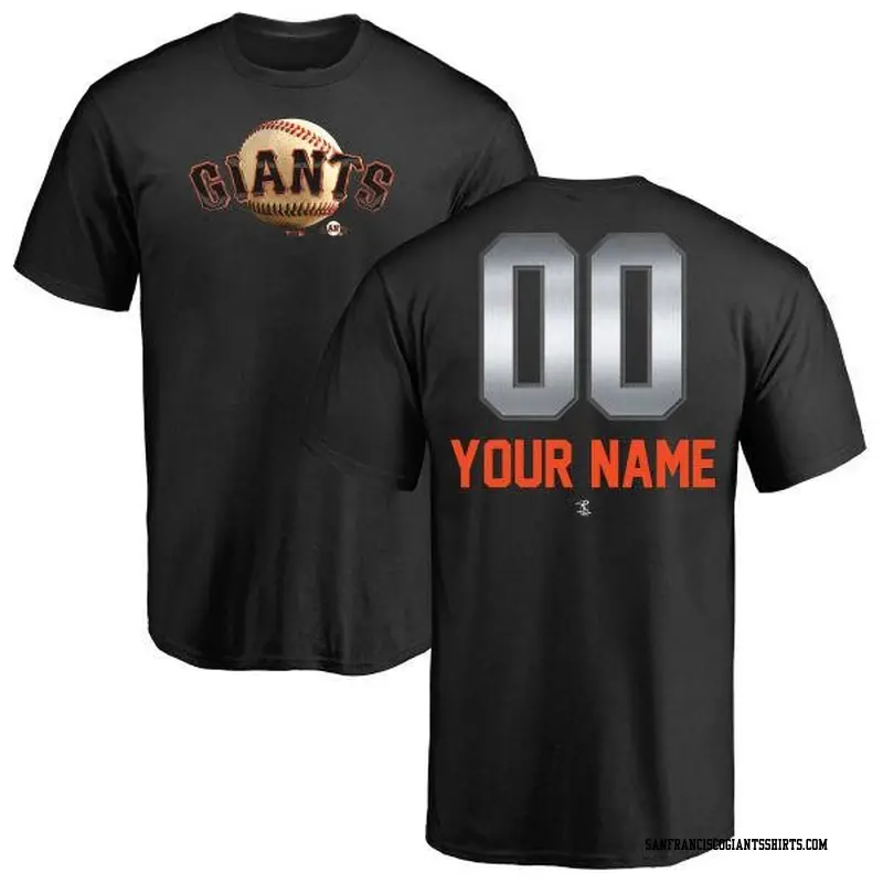 Men's San Francisco Giants ＃00 Custom Black Branded Midnight Mascot T-Shirt