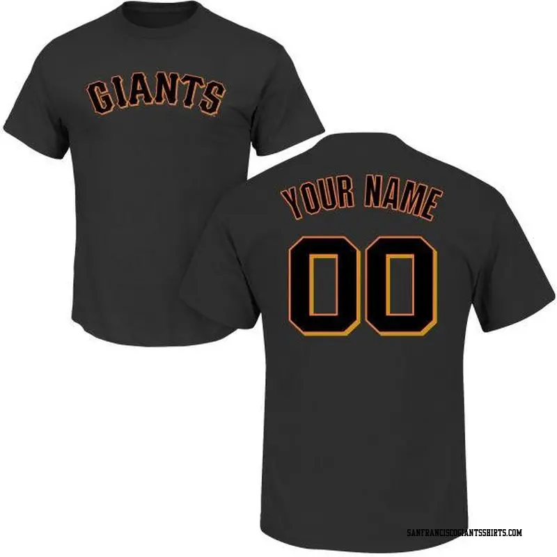 Men's San Francisco Giants ＃00 Custom Black Roster Name & Number T-Shirt