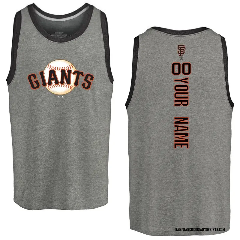 Men's San Francisco Giants ＃00 Custom Gray Branded Backer Tank Heathered