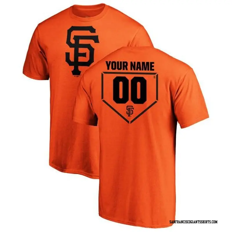 Men's San Francisco Giants ＃00 Custom Orange Branded RBI T-Shirt