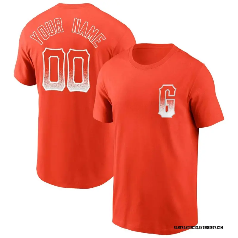 Men's San Francisco Giants ＃00 Custom Orange City Connect Name & Number T-Shirt