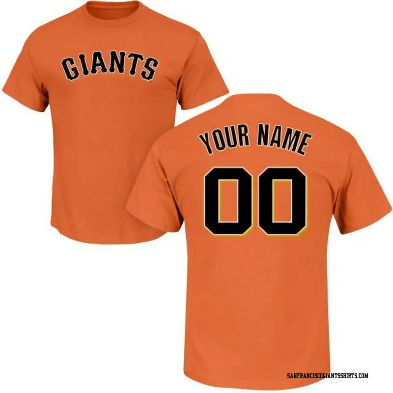 Men's San Francisco Giants ＃00 Custom Orange Roster Name & Number T-Shirt