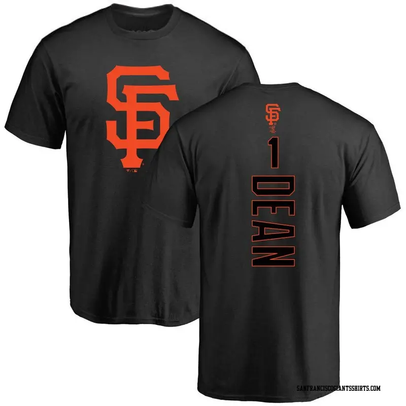 Men's San Francisco Giants ＃1 Austin Dean Black Backer T-Shirt