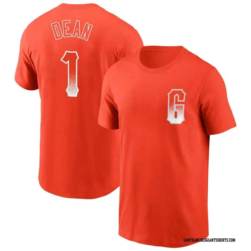 Men's San Francisco Giants ＃1 Austin Dean Orange City Connect Name & Number T-Shirt