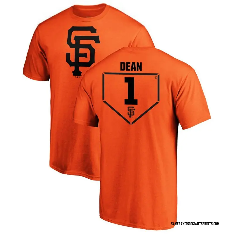 Men's San Francisco Giants ＃1 Austin Dean Orange RBI T-Shirt