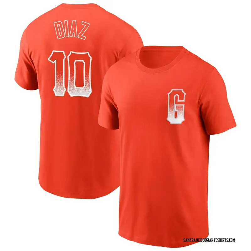 Men's San Francisco Giants ＃10 Isan Diaz Orange City Connect Name & Number T-Shirt