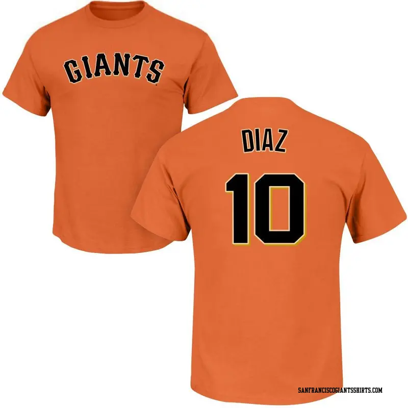 Men's San Francisco Giants ＃10 Isan Diaz Orange Roster Name & Number T-Shirt