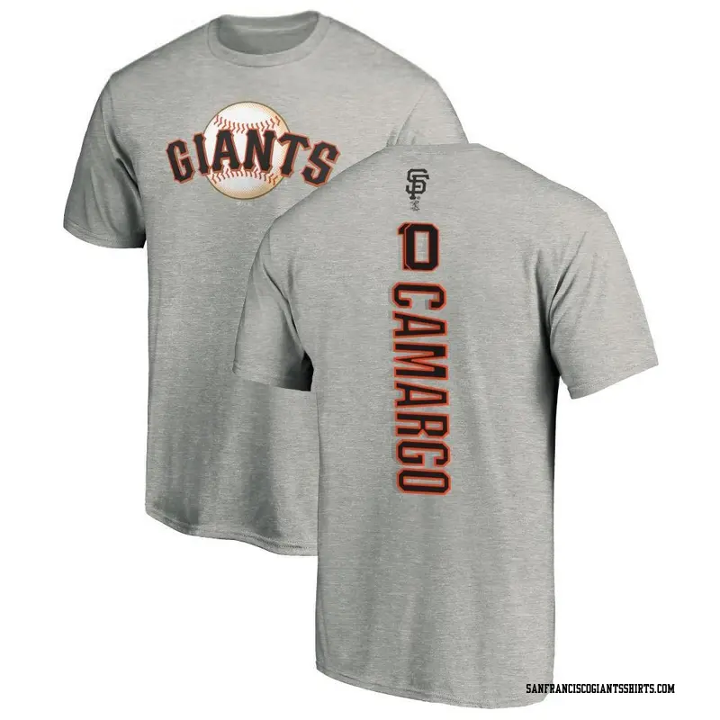 Men's San Francisco Giants ＃10 Johan Camargo Ash Backer T-Shirt