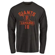 Men's San Francisco Giants ＃10 Johan Camargo Black Base Runner Long Sleeve T-Shirt