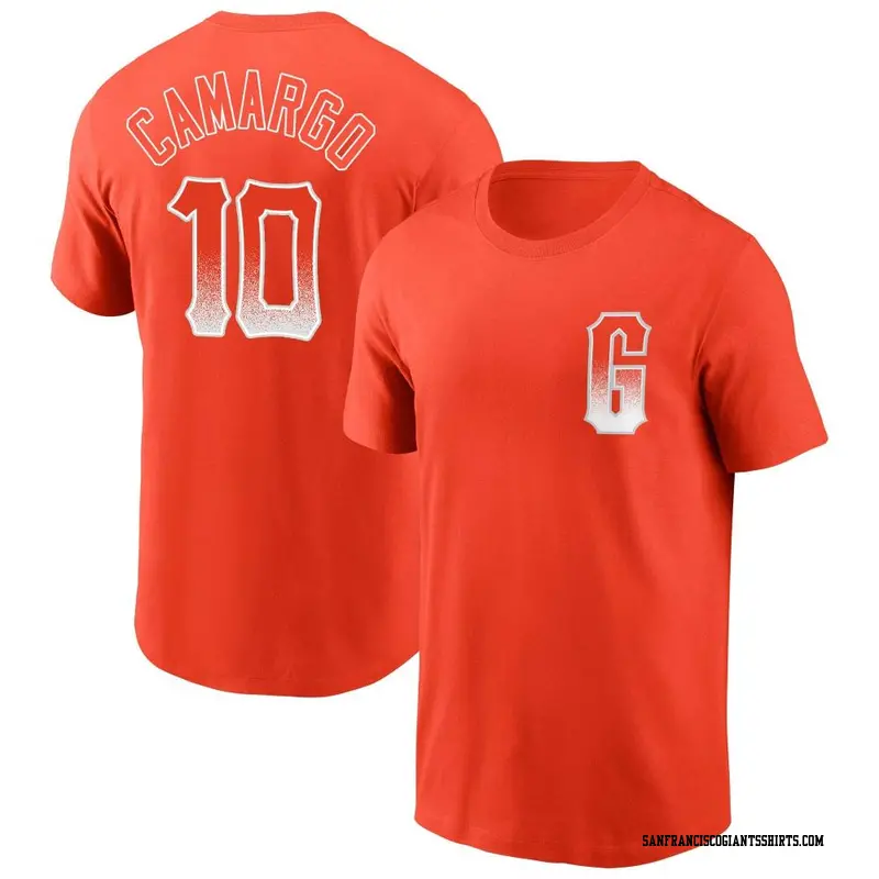 Men's San Francisco Giants ＃10 Johan Camargo Orange City Connect Name & Number T-Shirt