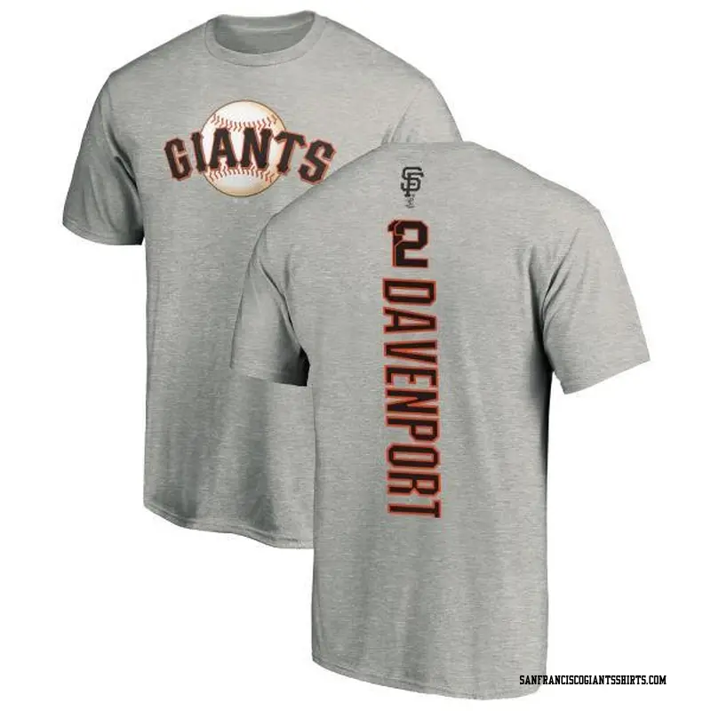 Men's San Francisco Giants ＃12 Jim Davenport Ash Backer T-Shirt