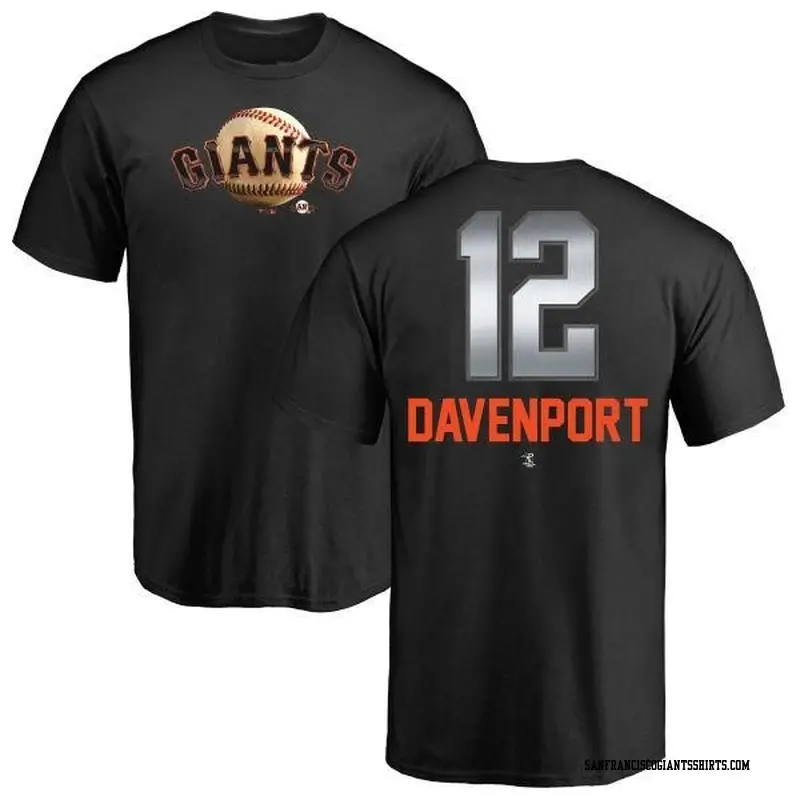 Men's San Francisco Giants ＃12 Jim Davenport Black Branded Midnight Mascot T-Shirt