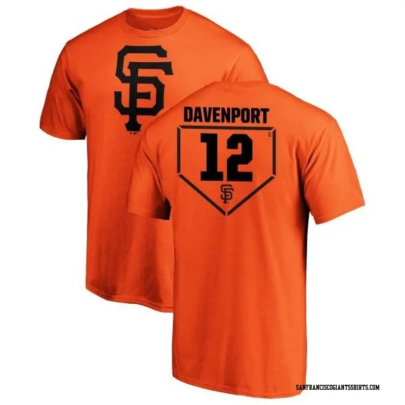 Men's San Francisco Giants ＃12 Jim Davenport Orange Branded RBI T-Shirt