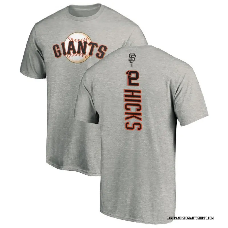 Men's San Francisco Giants ＃12 Jordan Hicks Ash Backer T-Shirt