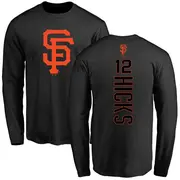 Men's San Francisco Giants ＃12 Jordan Hicks Black Backer Long Sleeve T-Shirt