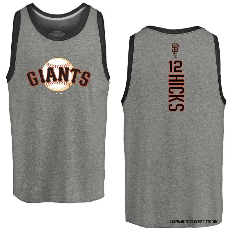 Men's San Francisco Giants ＃12 Jordan Hicks Gray Backer Tank Heathered