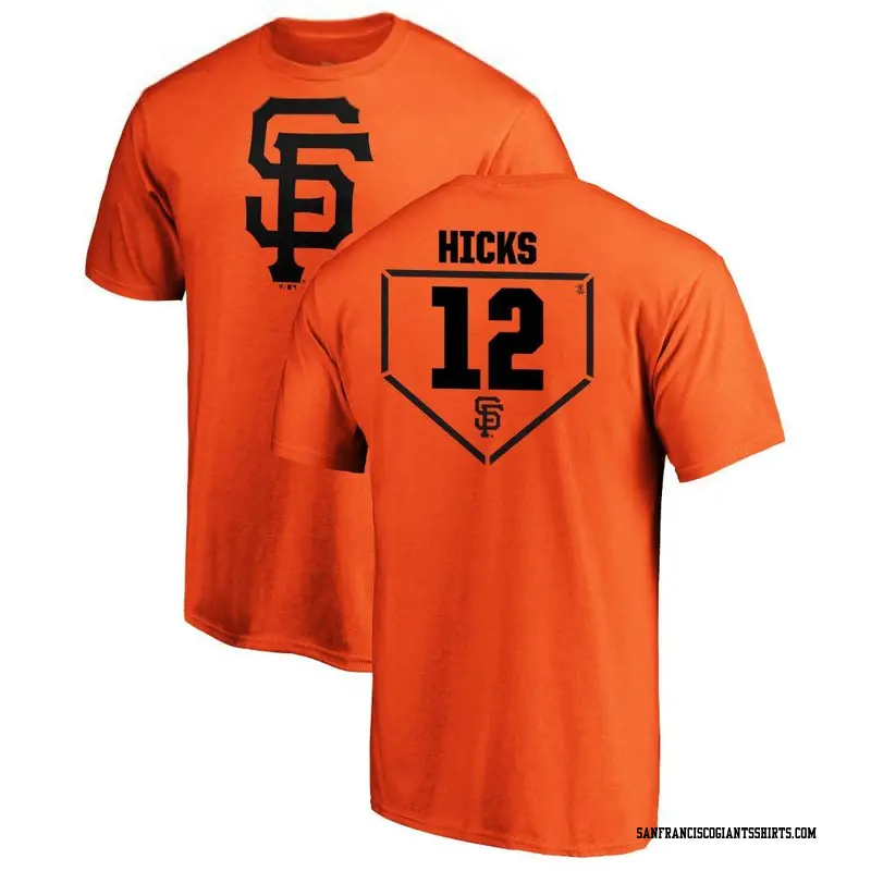 Men's San Francisco Giants ＃12 Jordan Hicks Orange RBI T-Shirt