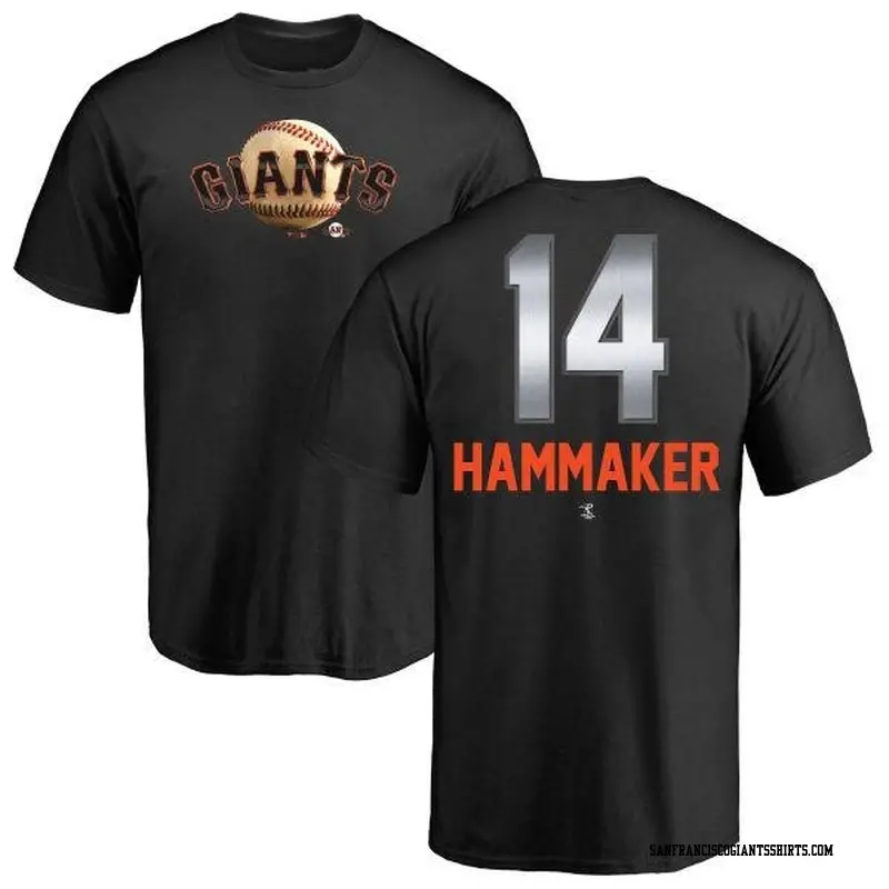 Men's San Francisco Giants ＃14 Atlee Hammaker Black Branded Midnight Mascot T-Shirt