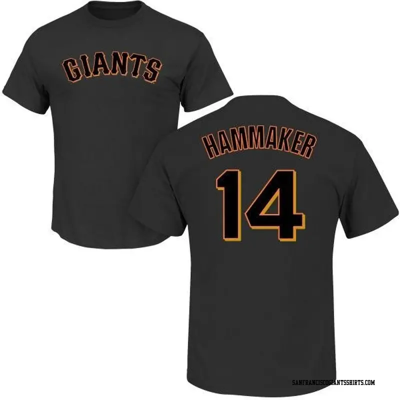 Men's San Francisco Giants ＃14 Atlee Hammaker Black Roster Name & Number T-Shirt