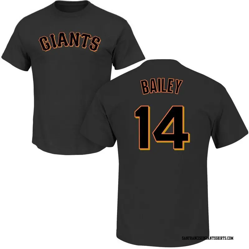 Men's San Francisco Giants ＃14 Patrick Bailey Black Roster Name & Number T-Shirt