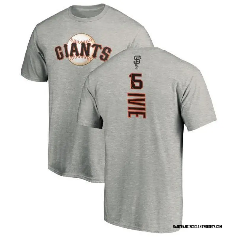 Men's San Francisco Giants ＃15 Mike Ivie Ash Backer T-Shirt