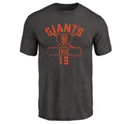 Men's San Francisco Giants ＃15 Mike Ivie Black Branded Base Runner T-Shirt