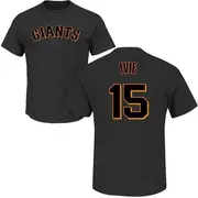 Men's San Francisco Giants ＃15 Mike Ivie Black Roster Name & Number T-Shirt