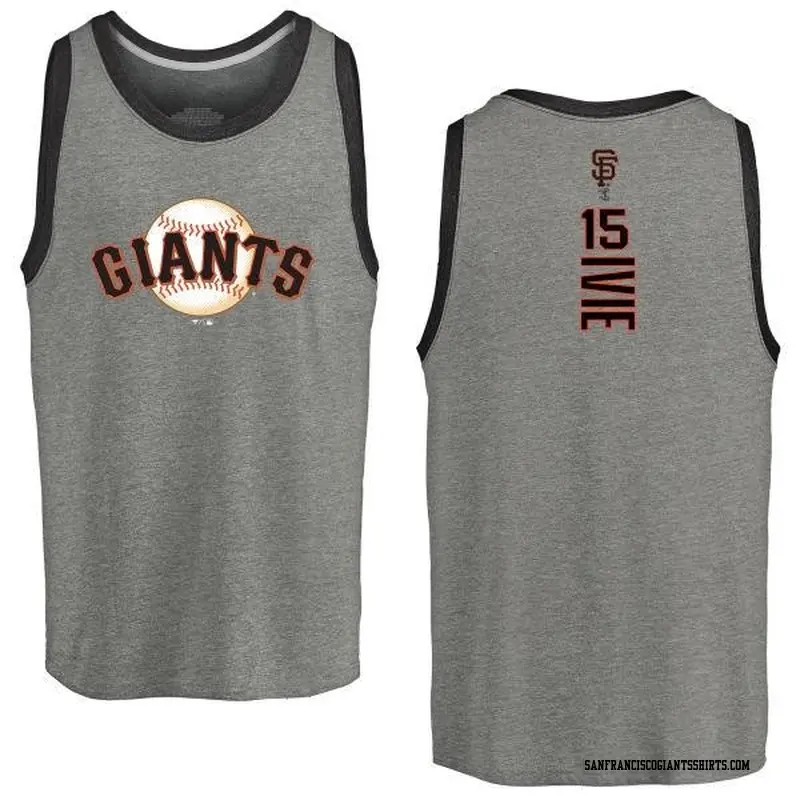 Men's San Francisco Giants ＃15 Mike Ivie Gray Branded Backer Tank Heathered