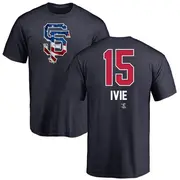 Men's San Francisco Giants ＃15 Mike Ivie Navy Branded Name and Number Banner Wave T-Shirt