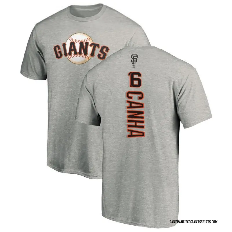 Men's San Francisco Giants ＃16 Mark Canha Ash Backer T-Shirt