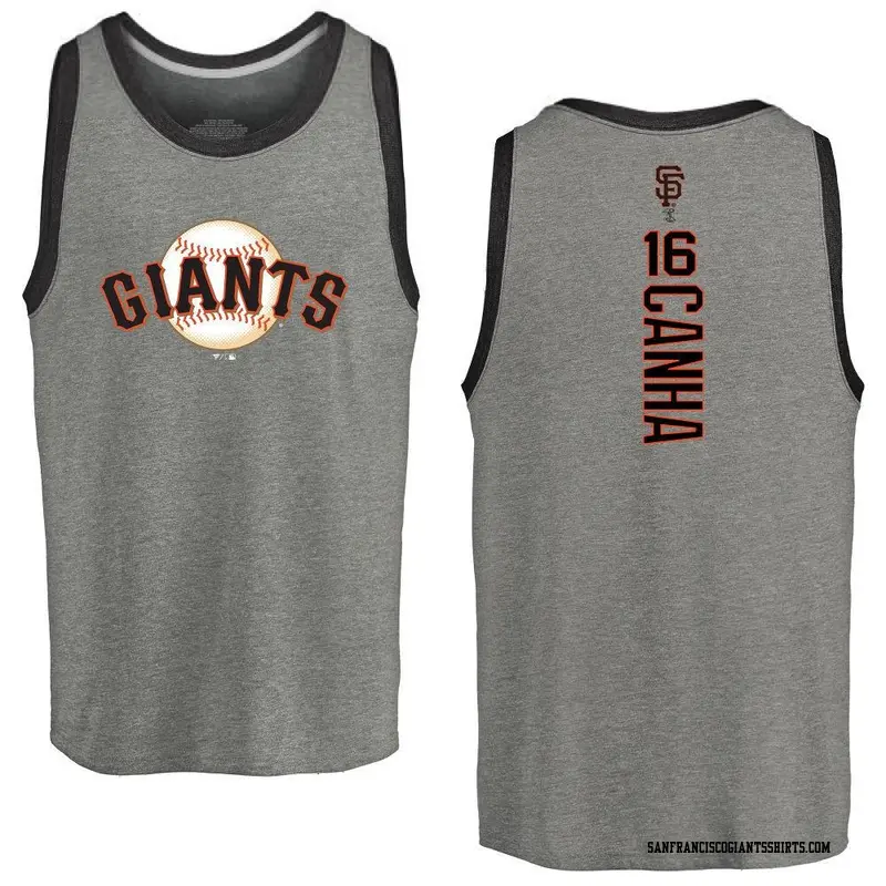 Men's San Francisco Giants ＃16 Mark Canha Gray Backer Tank Heathered