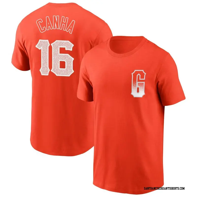 Men's San Francisco Giants ＃16 Mark Canha Orange City Connect Name & Number T-Shirt