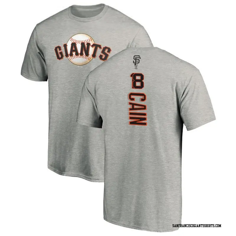 Men's San Francisco Giants ＃18 Matt Cain Ash Backer T-Shirt