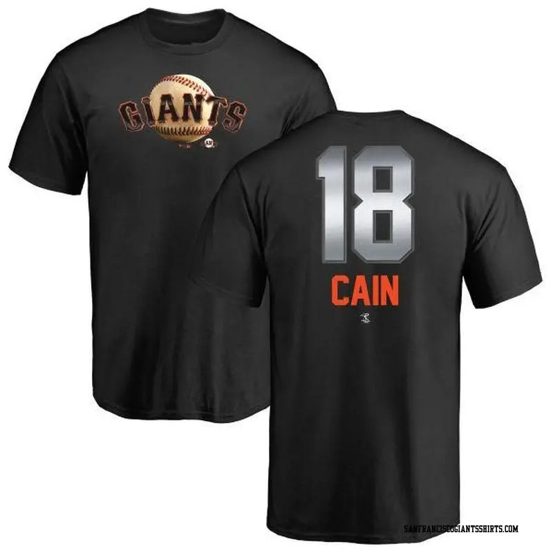 Men's San Francisco Giants ＃18 Matt Cain Black Branded Midnight Mascot T-Shirt