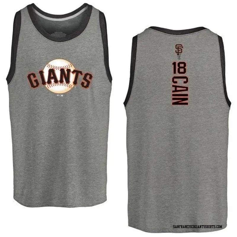 Men's San Francisco Giants ＃18 Matt Cain Gray Branded Backer Tank Heathered