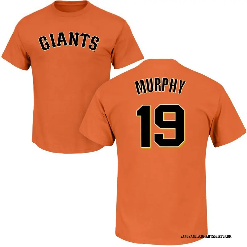 Men's San Francisco Giants ＃19 Tom Murphy Orange Roster Name & Number T-Shirt