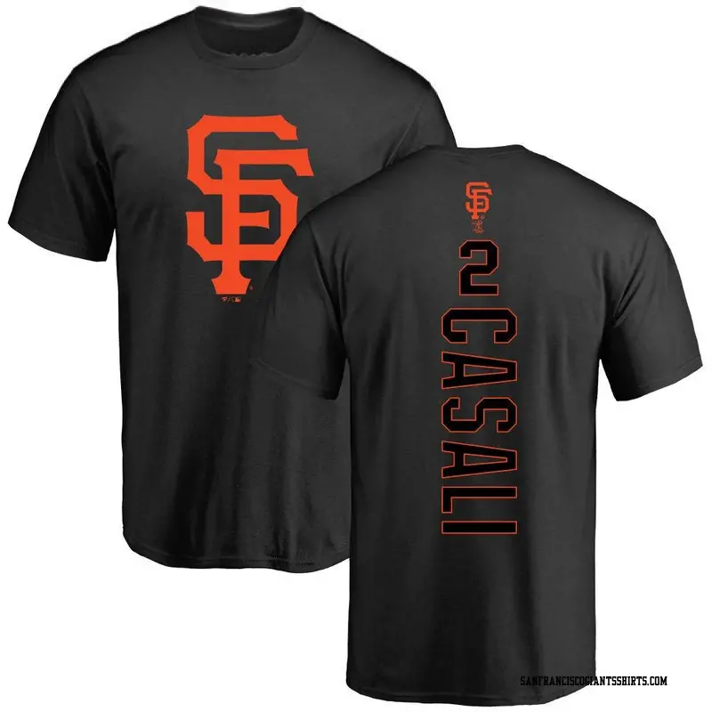 Men's San Francisco Giants ＃2 Curt Casali Black Backer T-Shirt