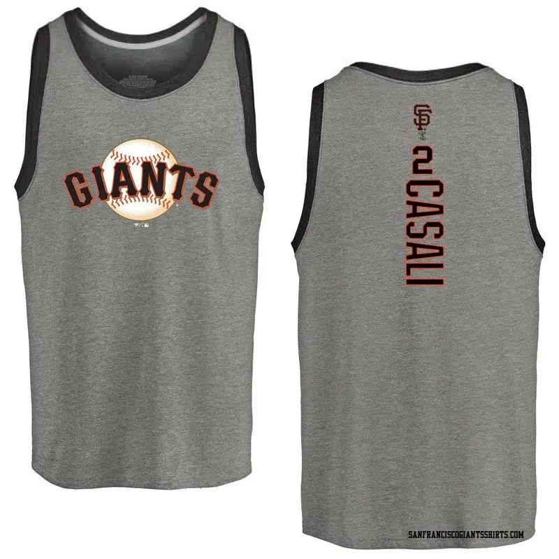 Men's San Francisco Giants ＃2 Curt Casali Gray Backer Tank Heathered