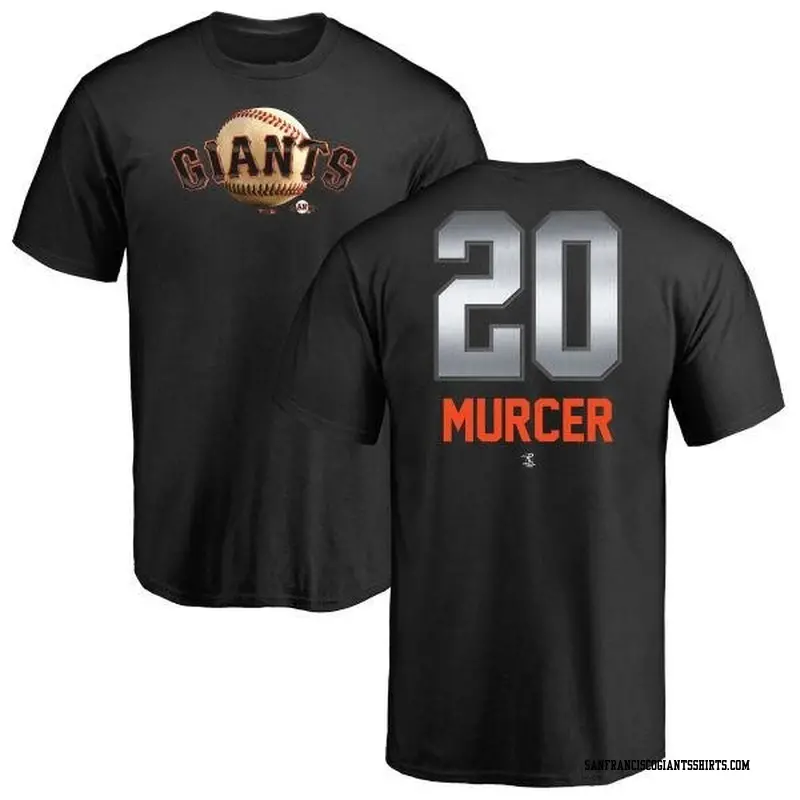 Men's San Francisco Giants ＃20 Bobby Murcer Black Branded Midnight Mascot T-Shirt