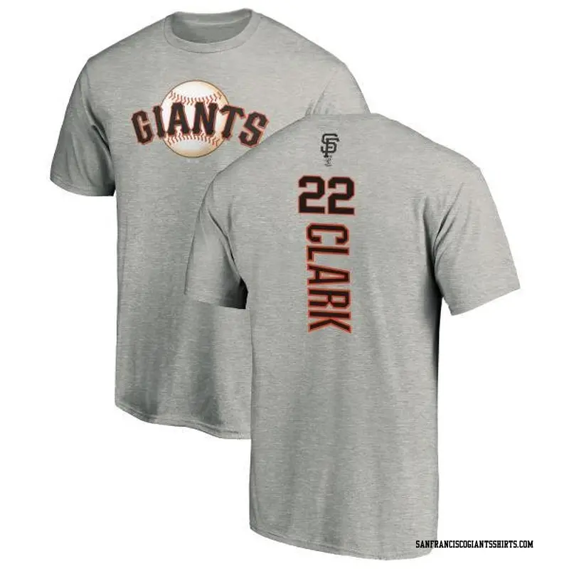 Men's San Francisco Giants ＃22 Jack Clark Ash Backer T-Shirt