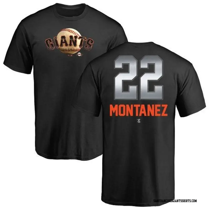 Men's San Francisco Giants ＃22 Willie Montanez Black Branded Midnight Mascot T-Shirt