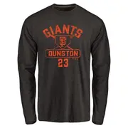 Men's San Francisco Giants ＃23 Shawon Dunston Black Branded Base Runner Long Sleeve T-Shirt