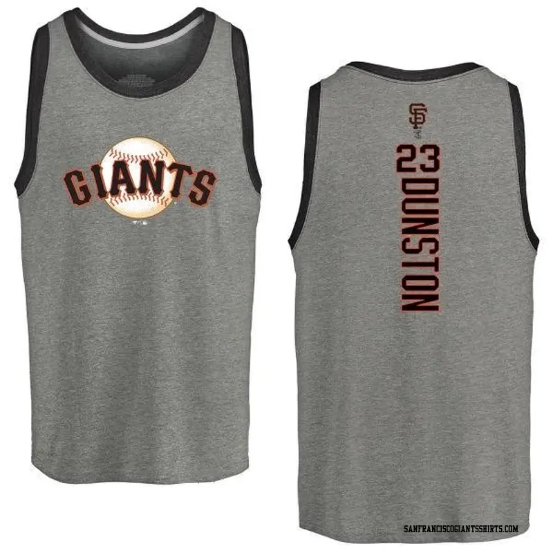 Men's San Francisco Giants ＃23 Shawon Dunston Gray Branded Backer Tank Heathered