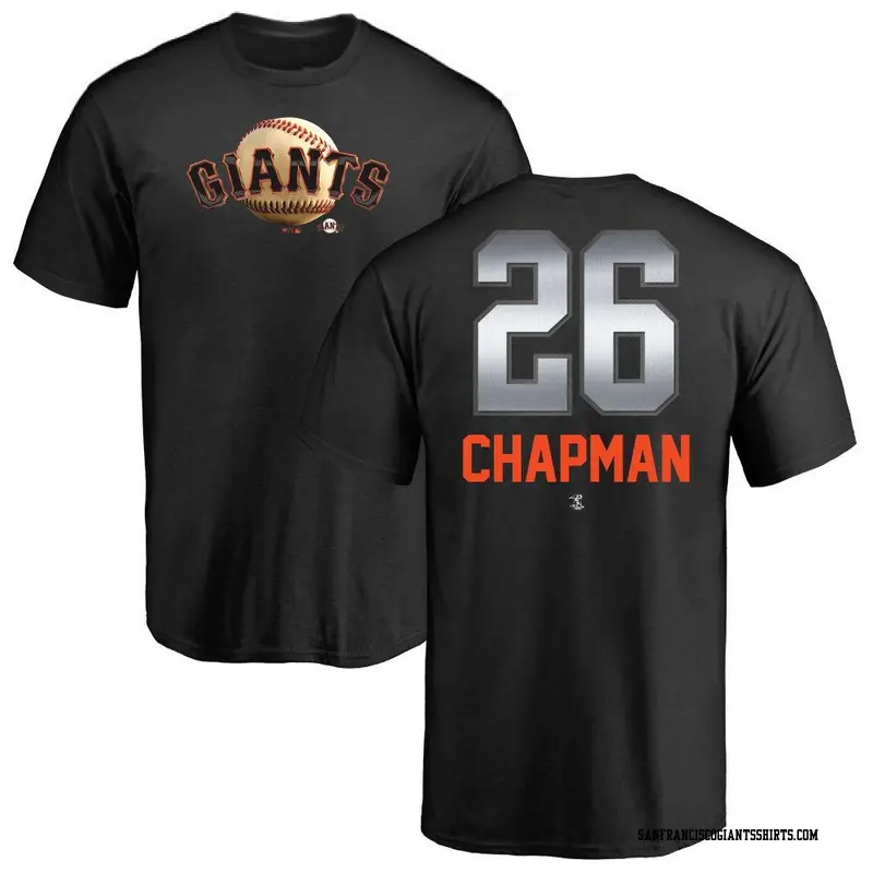 Men's San Francisco Giants ＃26 Matt Chapman Black Midnight Mascot T-Shirt