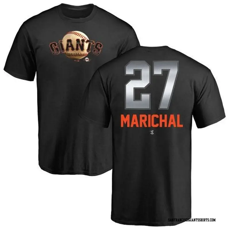 Men's San Francisco Giants ＃27 Juan Marichal Black Branded Midnight Mascot T-Shirt