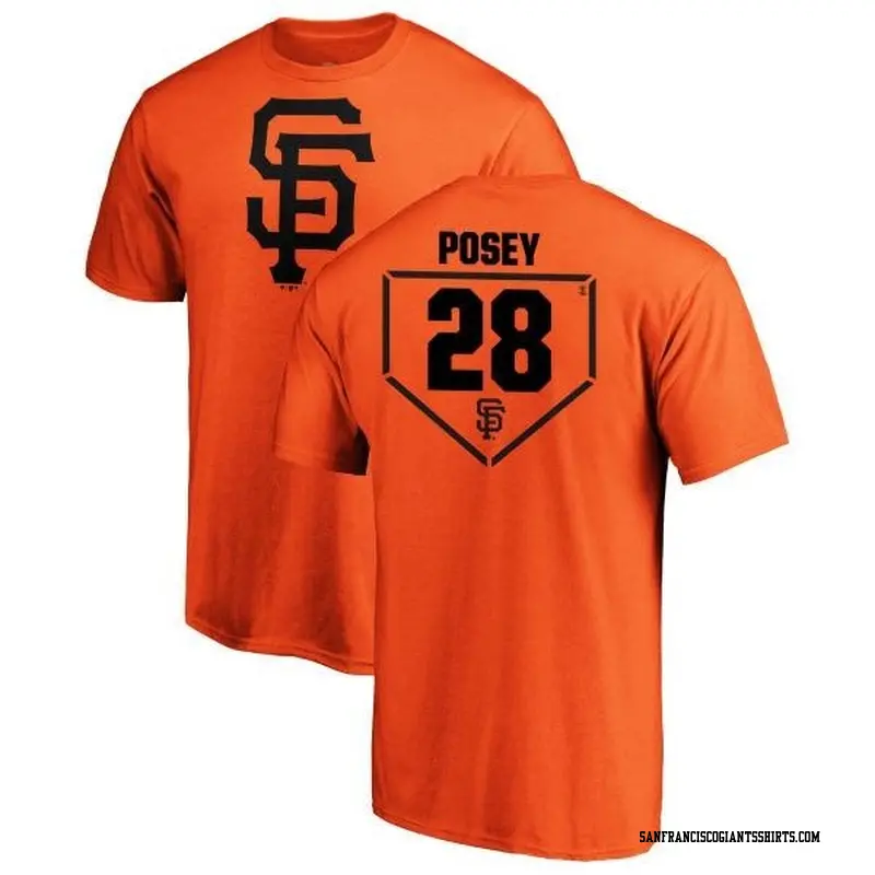 Men's San Francisco Giants ＃28 Buster Posey Orange Branded RBI T-Shirt