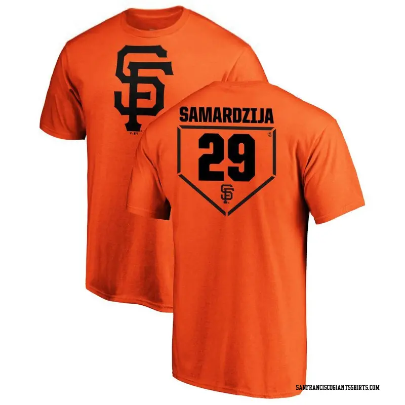 Men's San Francisco Giants ＃29 Jeff Samardzija Orange Branded RBI T-Shirt