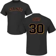 Men's San Francisco Giants ＃30 Chili Davis Black Roster Name & Number T-Shirt